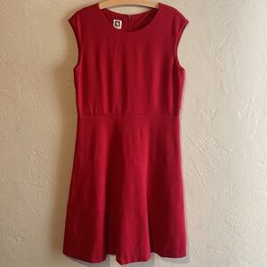 Anne Klein Red Sheath Dress Zip Back Size 10